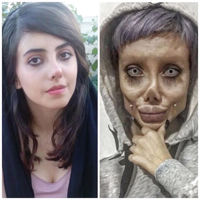 สาวอิหร่านทำหน้าเหมือนหน้าซอมบี้ 