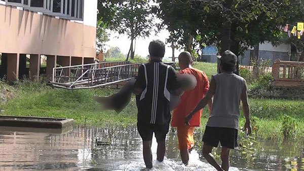 น้ำท่วมพิจิตรสูง 2 เมตร ลูกเขยอุ้มศพพ่อตานั่งเรือไปวัดอย่างทุลักทุเล