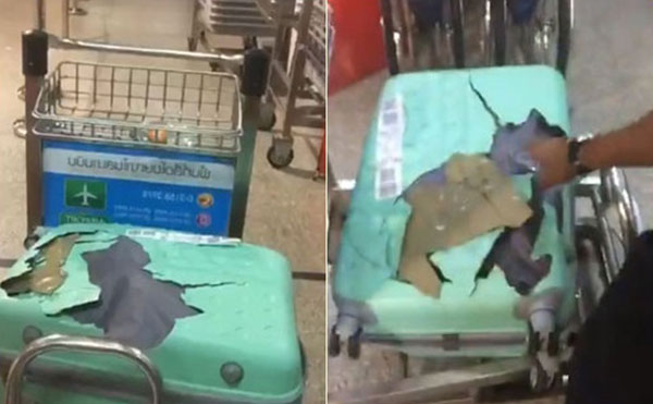 หนุ่มโวย !! ไปรับเมียที่สนามบิน เจอกระเป๋าพัง-สายการบินชดใช้แค่ 500 บาท