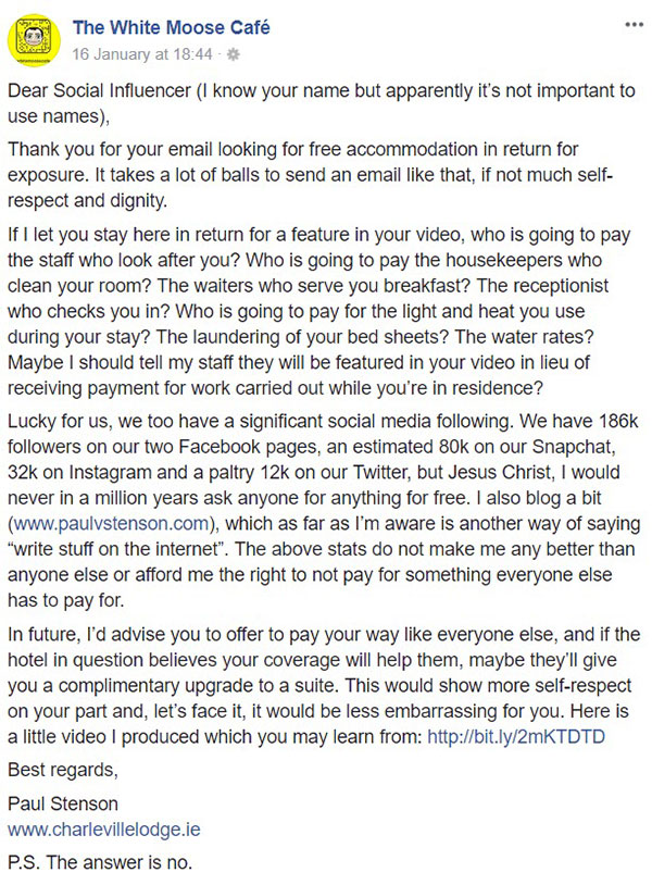 บล็อกเกอร์สาว ดราม่าโดนโรงแรมปฏิเสธพักฟรี แลกรีวิว