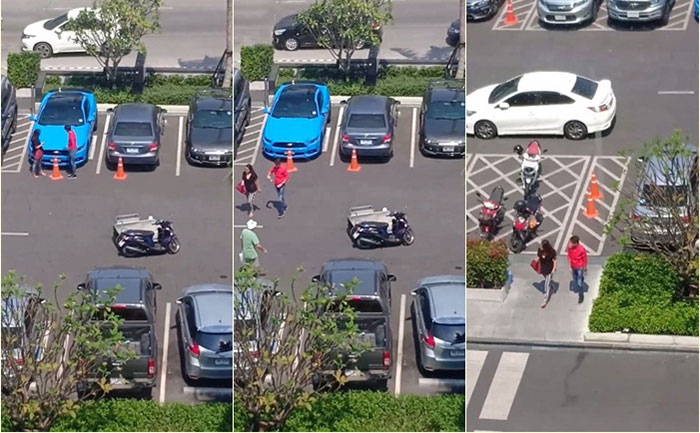 สลดสังคม ! ชาย-หญิงดึงรถคนพิการออกจากที่จอด ก่อนถอยรถหรูแทนที่ ทำโซเชียลด่าระงม