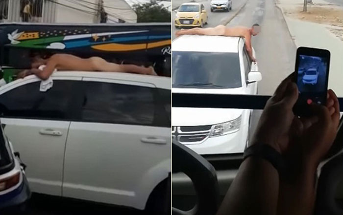 หนุ่มยอมเปลือยนอนหลังคารถ แห่ประจานรอบเมือง หลังถูกแฟนสาวจับได้มีกิ๊ก