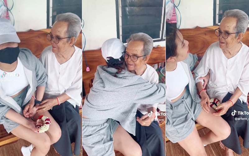 หลานกลับบ้านสงกรานต์ กอดยายในรอบ 3 ปี