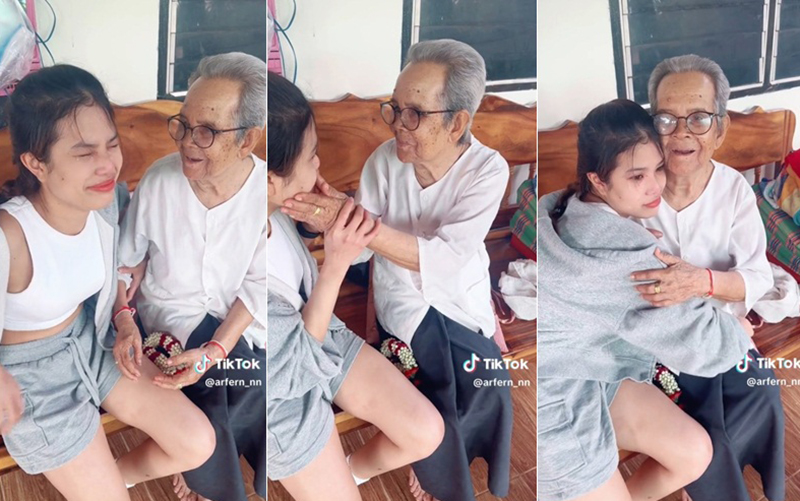 หลานกลับบ้านสงกรานต์ กอดยายในรอบ 3 ปี