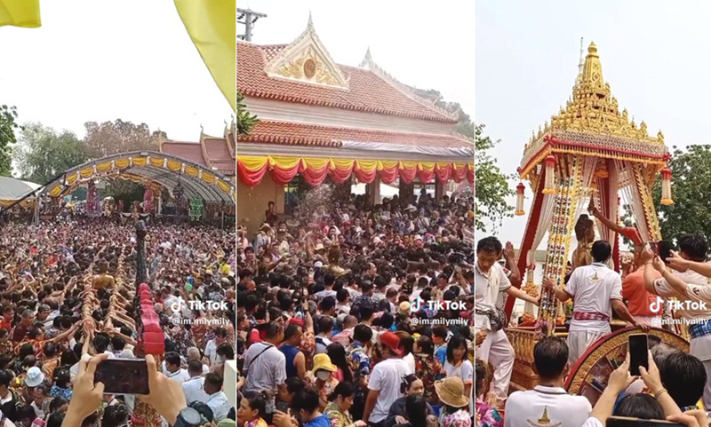 พิธีอัญเชิญหลวงพ่อพระใส ลงจากพระอุโบสถ