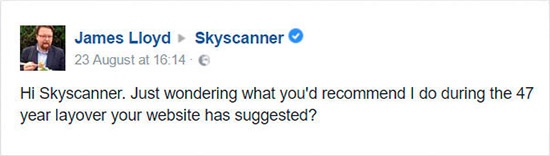 เมื่อ Skyscanner พลาด ระบุต่อเครื่องที่ไทย 47 ปี