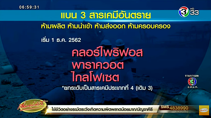 คลอไพริฟอส พาราควอต ไกลโฟเซต 