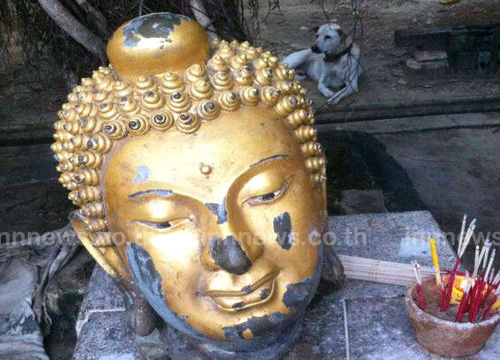 พบเศียรพระทองเหลืองถูกตัด ทิ้งกองขยะ ซ.จรัญฯ 57