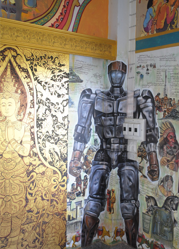 ภาพทรานฟอร์เมอร์ฝาผนัง วัดทุ่งเสลี่ยม