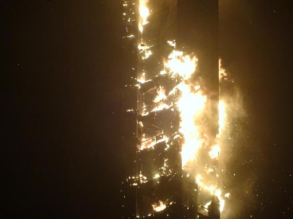 ไฟไหม้อพาร์ทเม้นท์สูงที่สุดในโลกที่ดูไบ