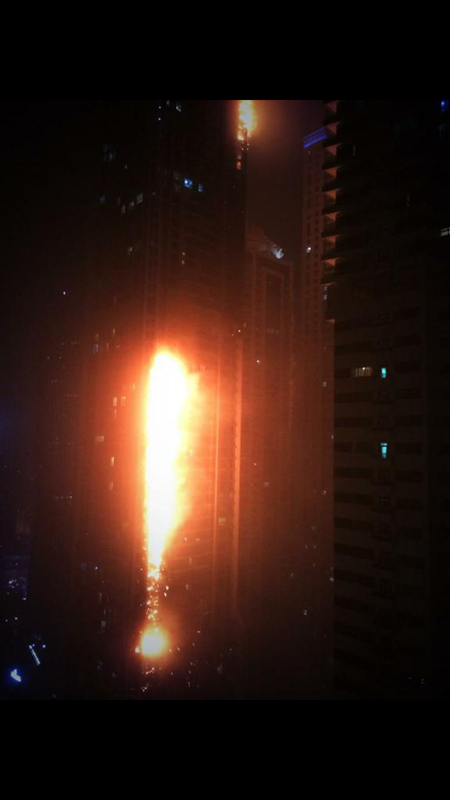 ไฟไหม้อพาร์ทเม้นท์สูงที่สุดในโลกที่ดูไบ