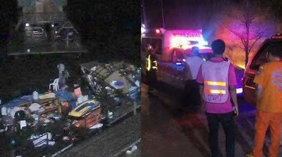 นักท่องเที่ยวระทึก พายุซัดแพหลุด ลอยเคว้งกลางเขื่อนศรีนครินทร์