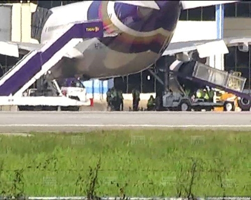  การบินไทย ล้อยางระเบิด