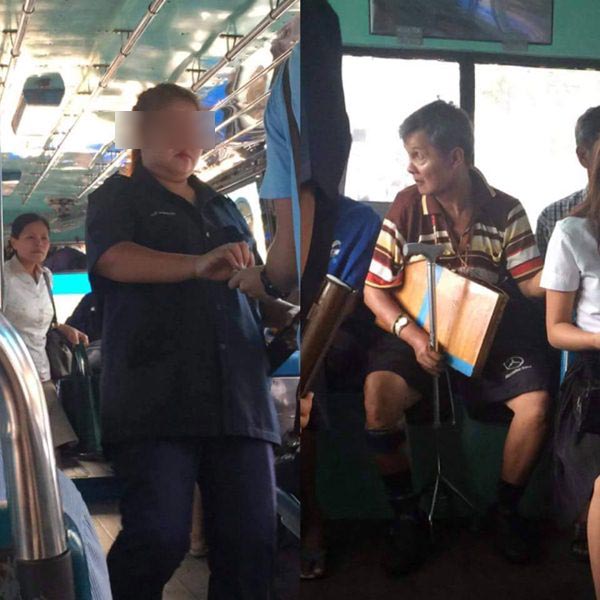 กระเป๋ารถเมล์ใจดำ ลุงพิการล้มขณะขึ้นรถ 