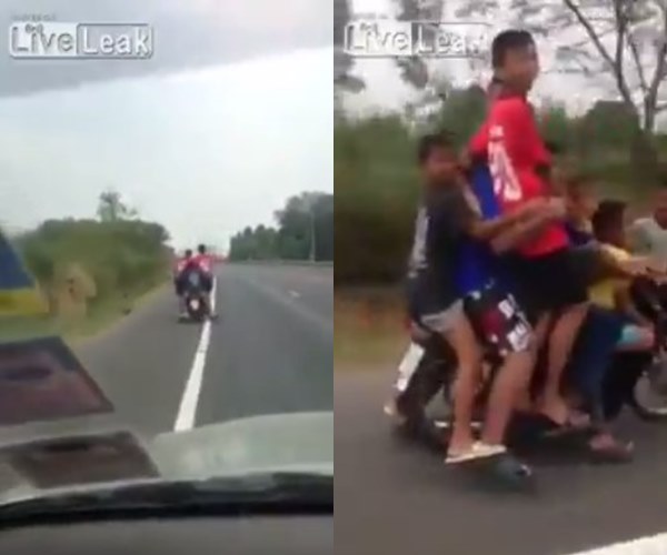 เด็กไทยขับมอเตอร์ไซค์ซ้อน 8