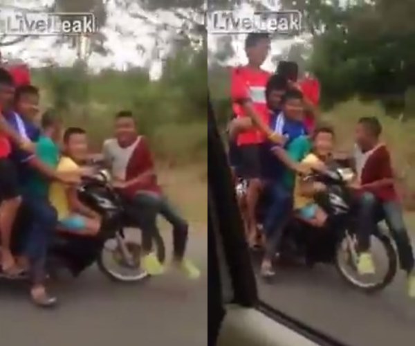 เด็กไทยขับมอเตอร์ไซค์ซ้อน 8