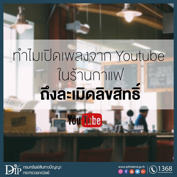 ทำไมเปิดเพลงจาก Youtube ในร้านกาแฟ ถึงละเมิดลิขสิทธิ์