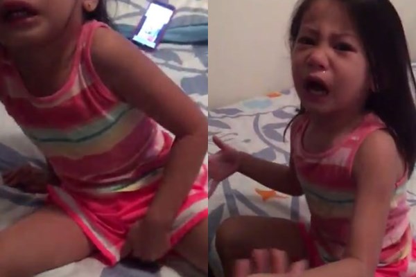 คลิปหนูน้อยร้องไห้โฮเห็นพี่สาวเป็นเมนส์