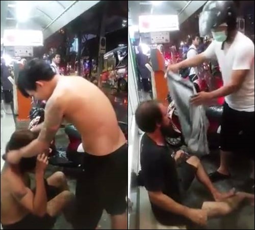 หนุ่มใจงาม เจอฝรั่งไร้บ้านตัวสั่นเทากลางสายฝน ยอมถอดเสื้อให้ใส่