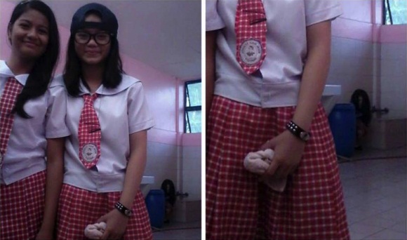 นักเรียนสาวแชะภาพคู่ เจอผีสาวผมยาวโผล่ในภาพ 