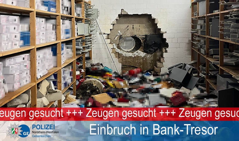 ห้องนิรภัยธนาคาร ถูกคนร้ายเจาะทะลุ