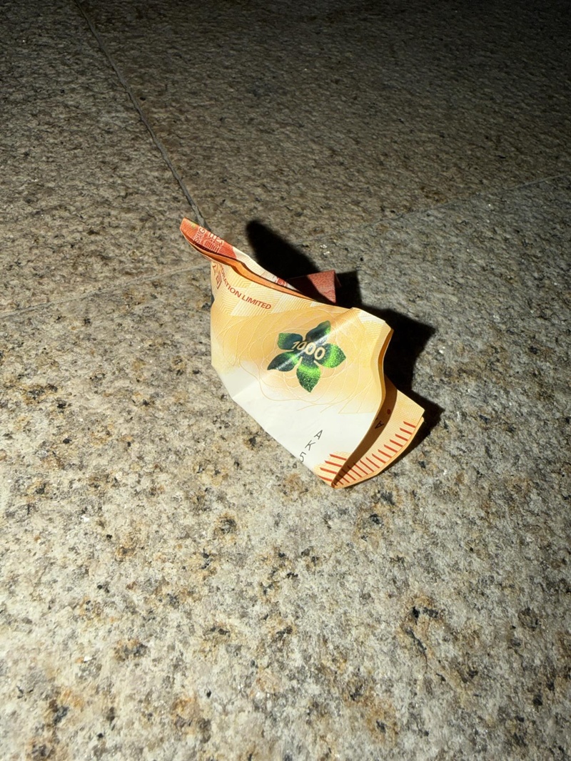 คนใช้เงินห่อหมากฝรั่งแทนทิชชู