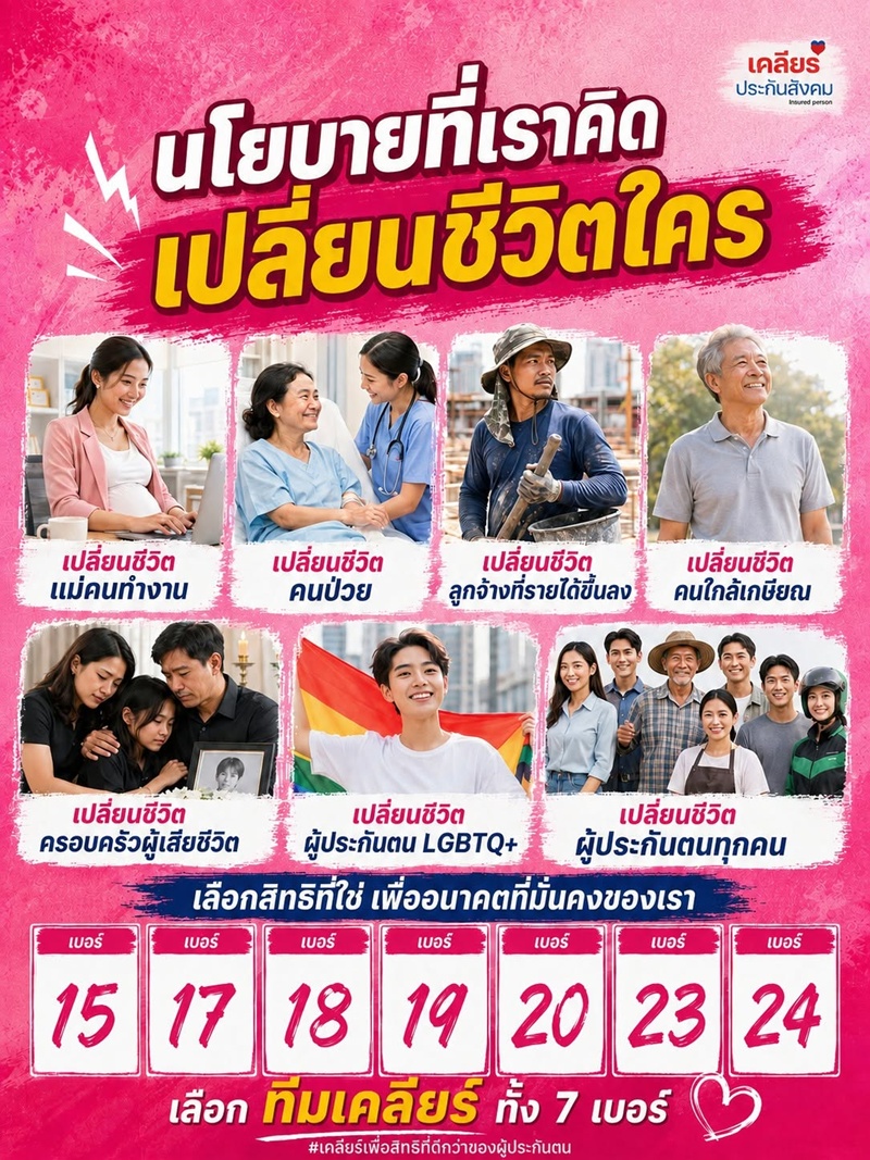 รายชื่อ-หมายเลข เลือกตั้งบอร์ดประกันสังคม
