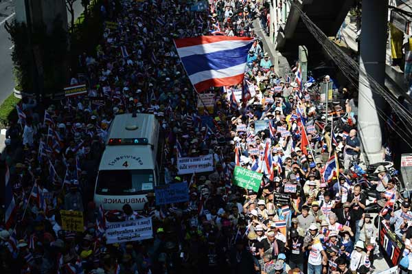 ประมวลภาพชัตดาวน์กรุงเทพฯ คนร่วมม็อบ กปปส. bangkok shutdown 