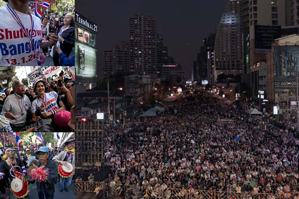 ประมวลภาพชัตดาวน์กรุงเทพฯ คนร่วมม็อบ กปปส. bangkok shutdown 
