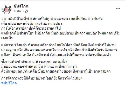 โยนพิซซ่าให้ปลากิน