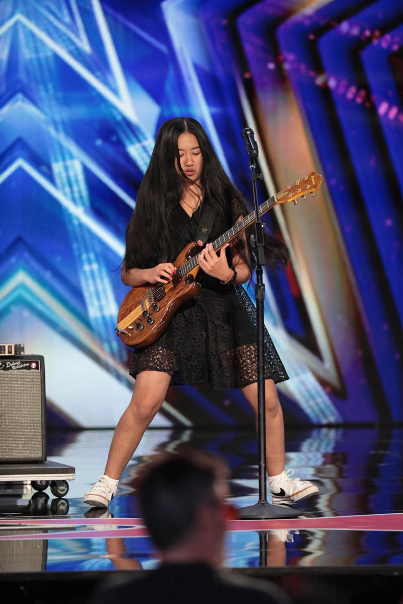 Nene Royal playing guitar during her America's Got Talent audition