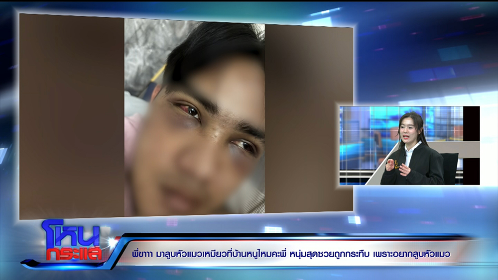 สาวชวนหนุ่มดูแมว ก่อนผัวเธอกระทืบ