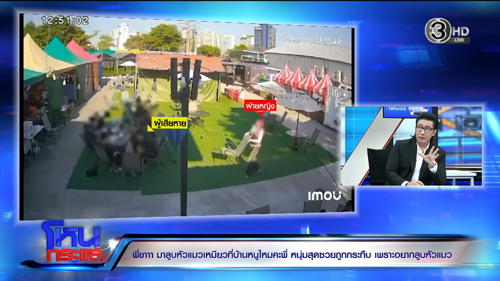 สาวชวนหนุ่มดูแมว ก่อนผัวเธอกระทืบ