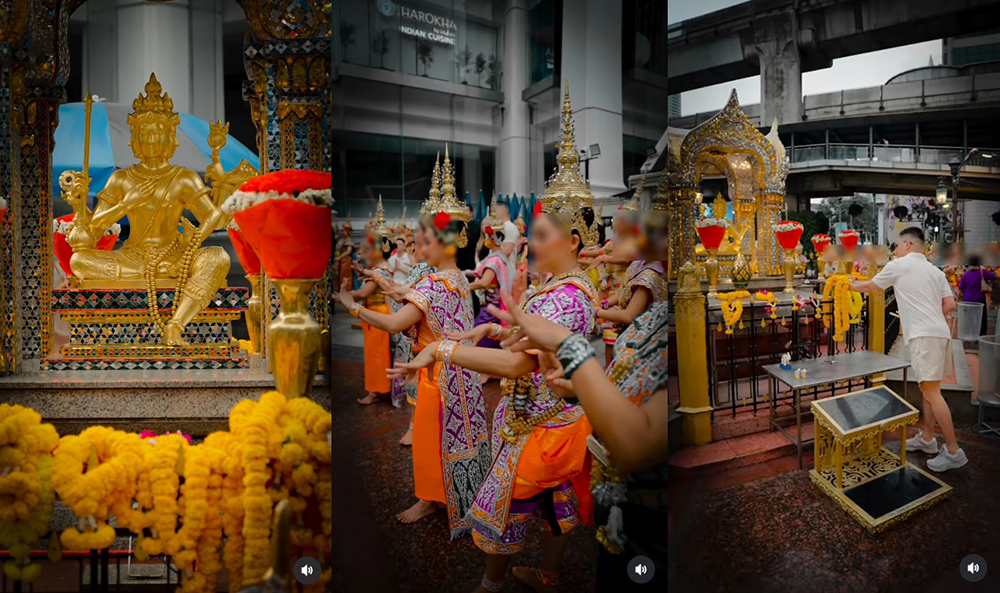 หนุ่มต่างชาติแก้บนศาลท้าวมหาพรหม