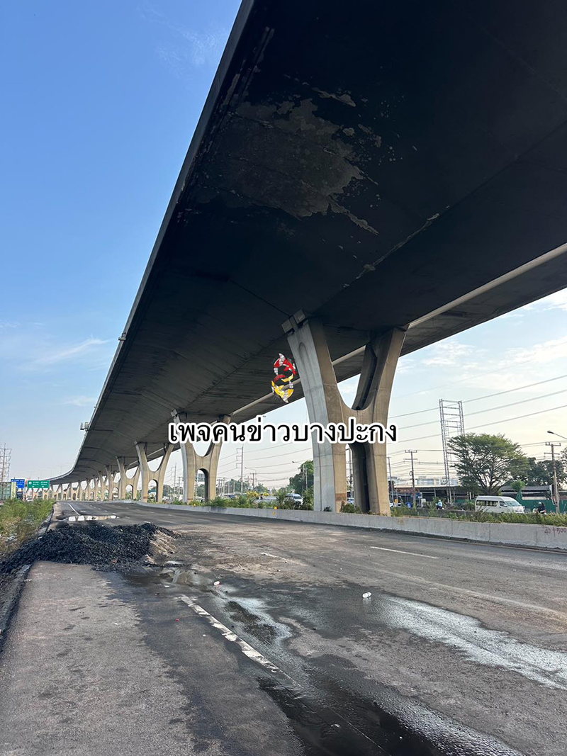 ไฟไหม้รถบรรทุกแบตลิเธียม กระทบทางด่วนบูรพาวิถี