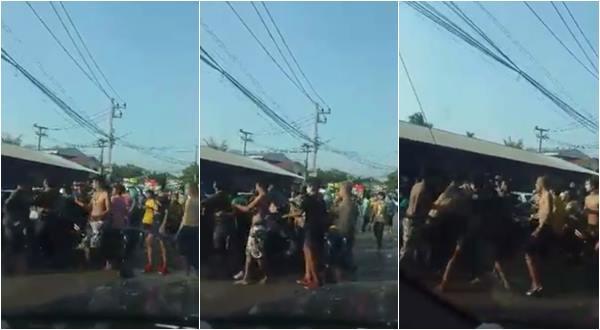 วัยรุ่นตีกัน สงกรานต์วันไหลบ่อวิน ชลบุรี