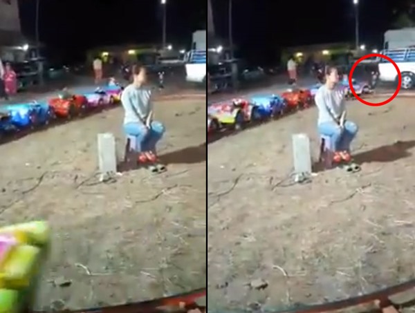 รถไฟของเล่นชนเด็ก