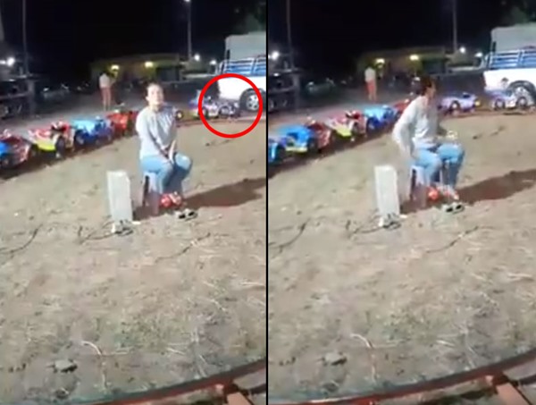 รถไฟของเล่นชนเด็ก