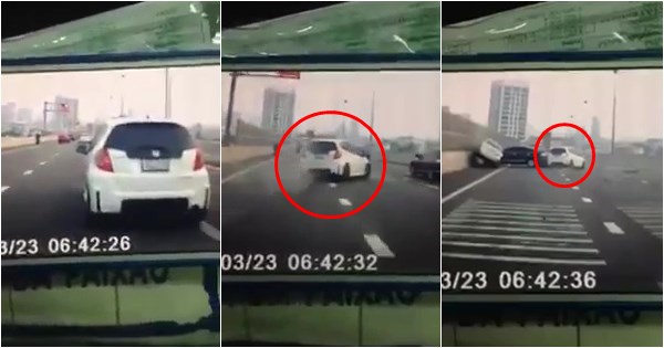 อุทาหรณ์นักปาด ไร้น้ำใจ-ไม่ให้ทาง สุดท้ายเสียหลักชนสนั่น 4 คันรวด