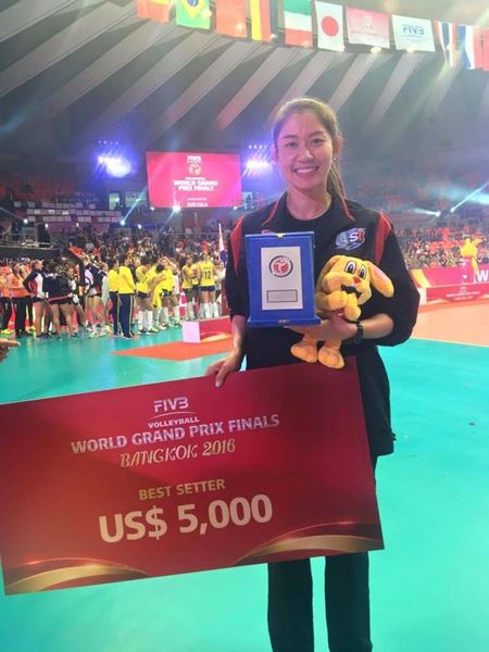 นุศรา ต้อมคำ คว้ามือเซตอันดับ 1 เวิลด์กรังด์ปรีซ์ 2016