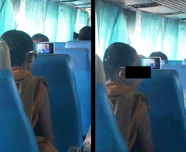 พระสงฆ์ดูหนังโป๊บนรถทัวร์