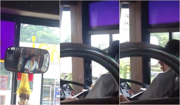 โชเฟอร์รถเมล์ ปอ. สูบบุหรี่บนรถ