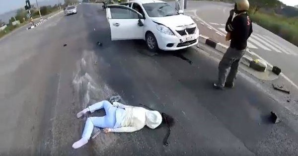 พยาบาลโดนรถชน