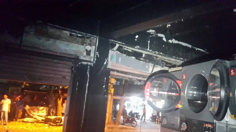 แก๊สระเบิดร้านซักผ้าอัตโนมัติ