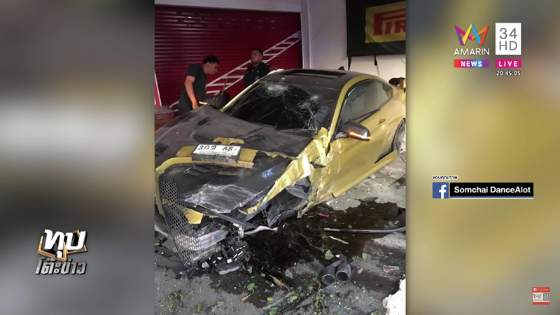 bmwพุ่งชนร้านช่าง