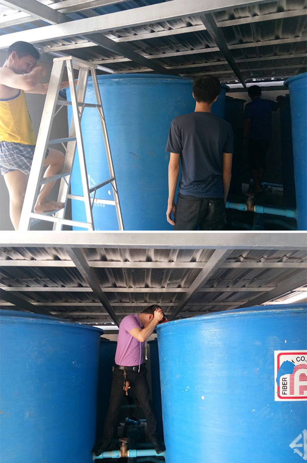 ถุงขี้แช่แท็งก์น้ำคอนโด