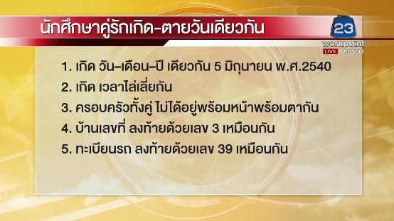 ลิสท์ ออย คู่รักเกิดตายวันเดียวกัน