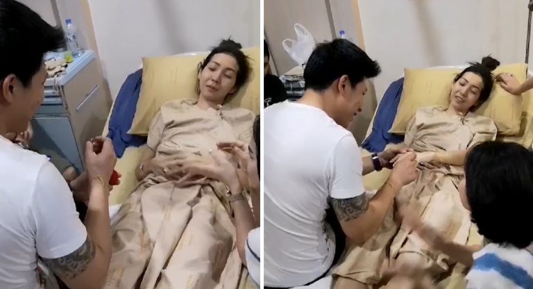 สาวป่วยมะเร็งแต่งงานในโรงพยาบาล