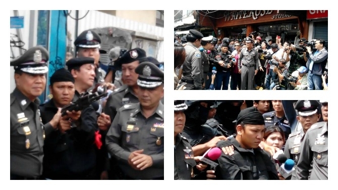 คุมตัว 4 ชายชุดดำ ทำแผนสี่แยกคอกวัว