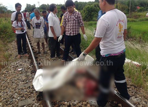 หนุ่มนครพนมเครียด นอนให้รถไฟทับขาด2ท่อน